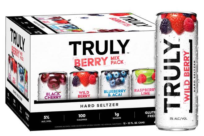 Truly Hard Seltzer Berry Mix Can Al Slim 12pk/12 fl oz (5.0% ABV)