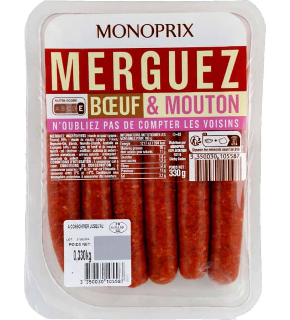 Monoprix - Merguez de boeuf et mouton (6)
