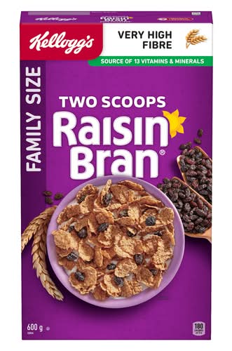Kellogg's Two Scoops Raisin Bran Cereal (600 g)