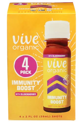 Vive Organic Elderberry Ginger & Turmeric Immunity Boost Shot 4 Pack