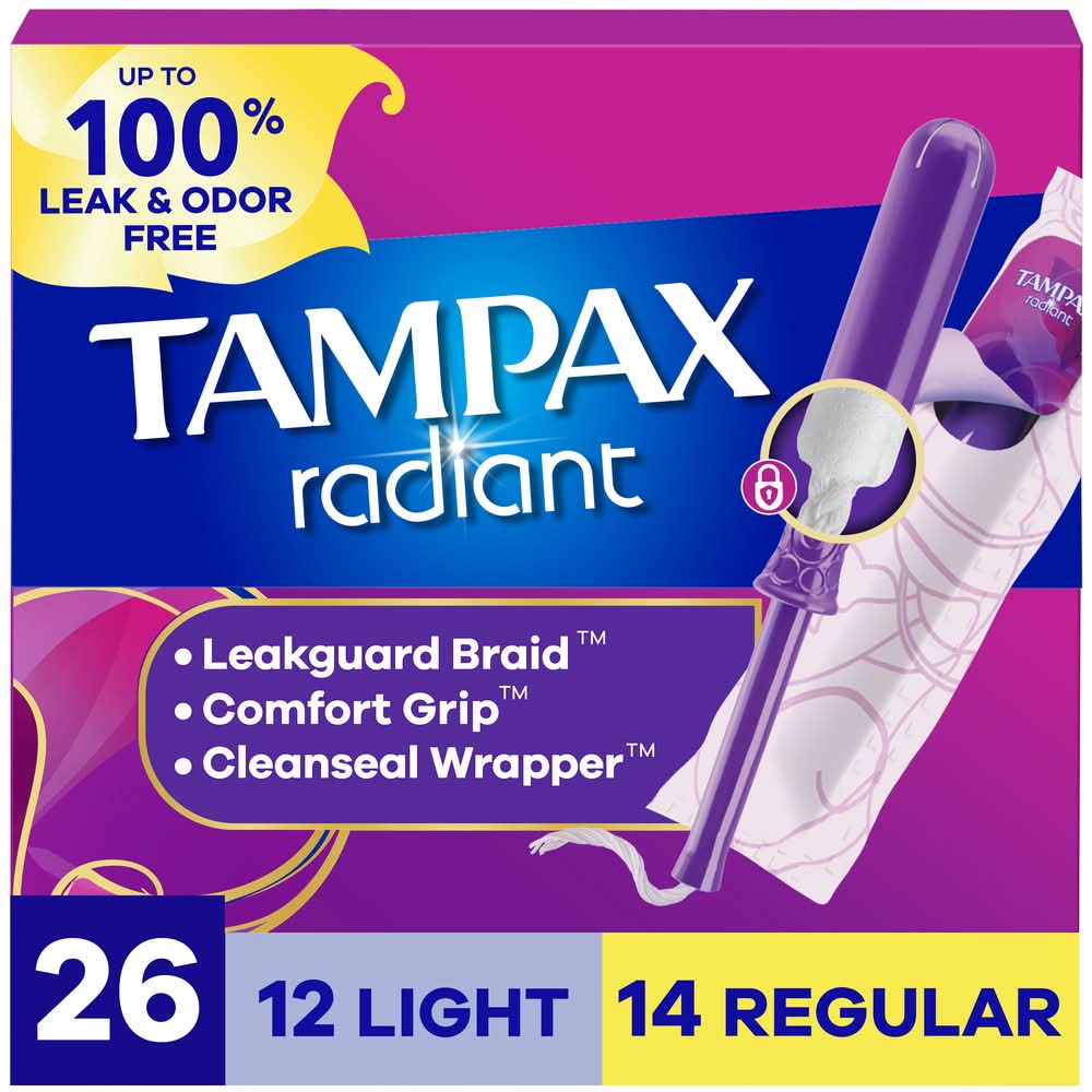 Tampax Radiant Tampons Duo pack (6.2 oz)