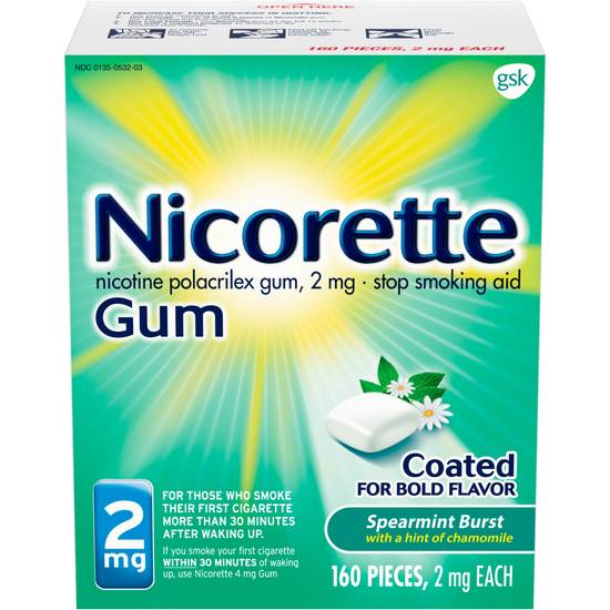 Nicorette Coated Nicotine Gum Stop Smoking Aid