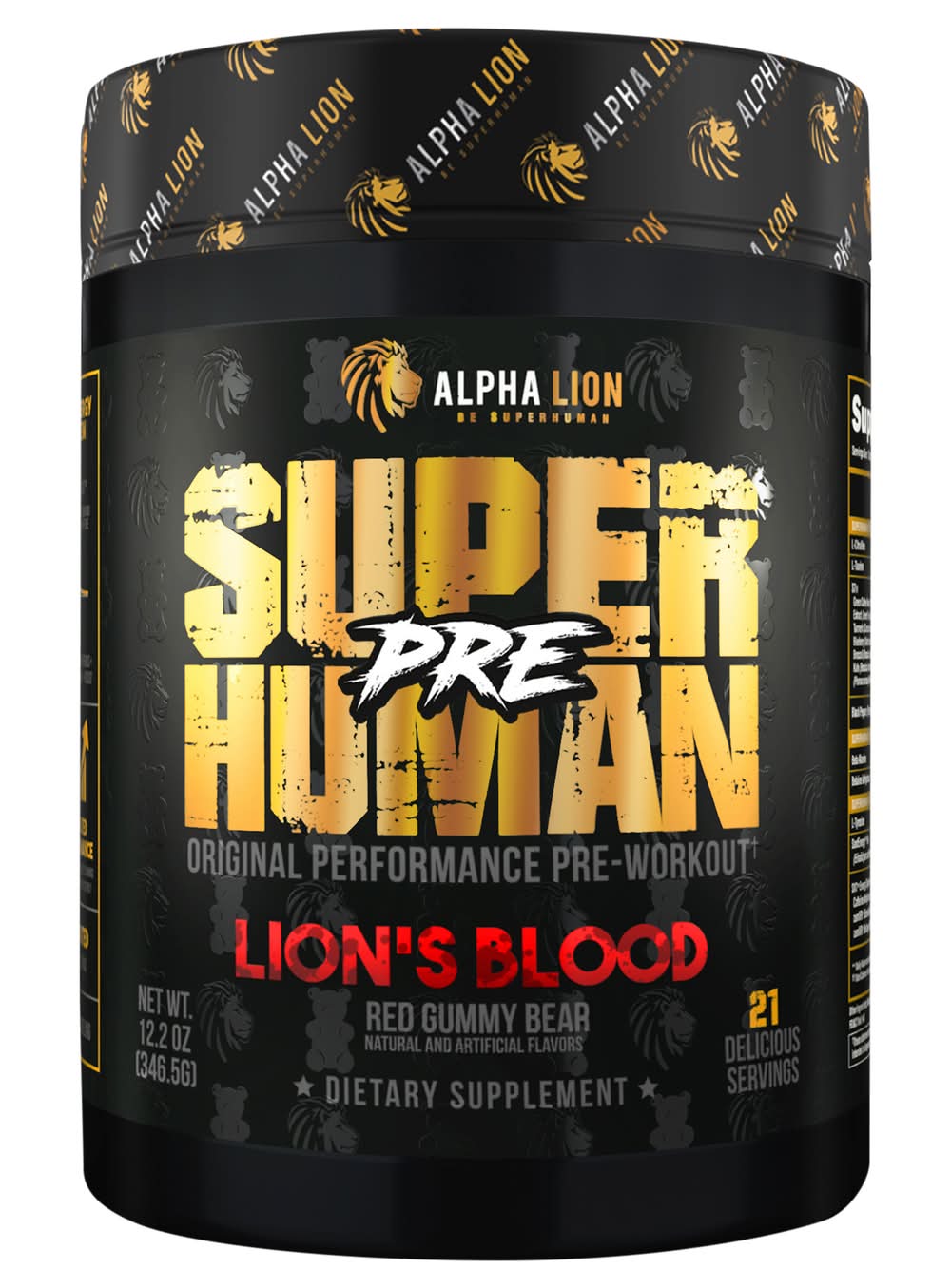 Alpha Lion Lions Blood Superhuman Pre Workout, Red Gummy Bear (12.2 oz)
