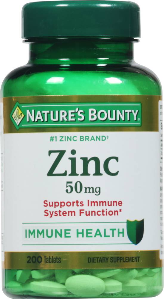 Nature's Bounty 50 mg Immune Health Zinc Tablets (200 ct)