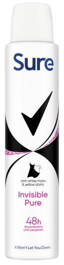Sure Anti-Perspirant Aerosol Invisible Pure (200ml)