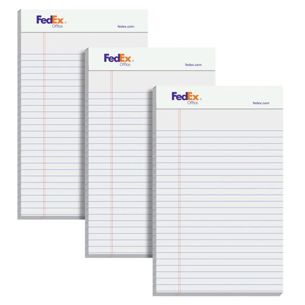 Legal Pad Paper FXO 3 Pack White 5x8