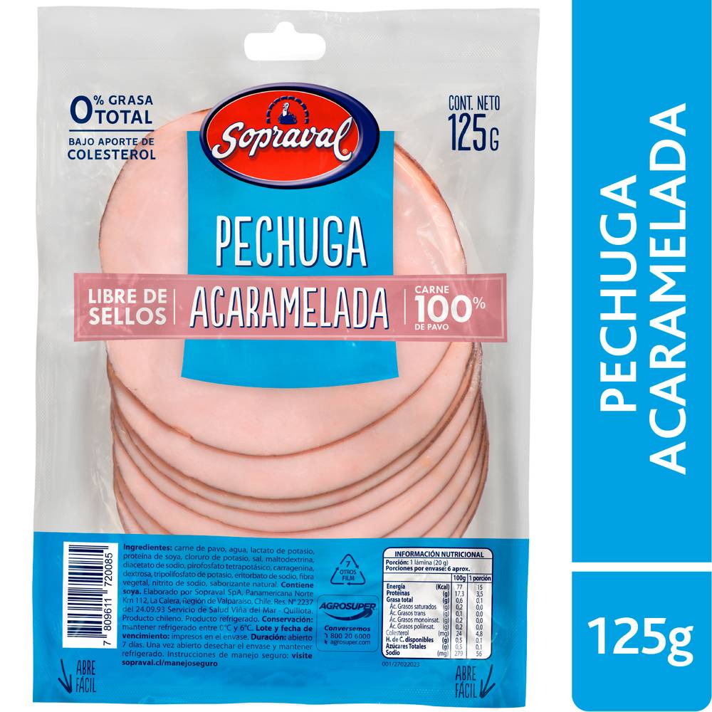 Sopraval · Pechuga pavo cocida (125 g)