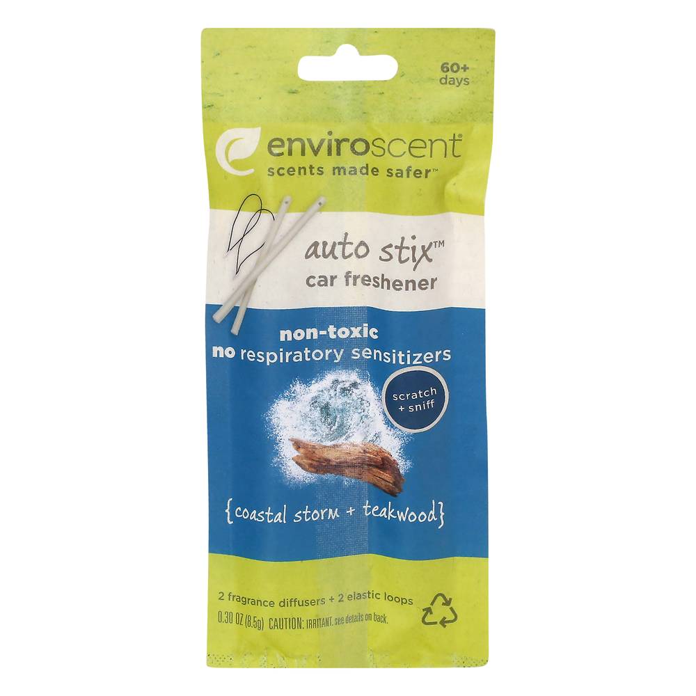 EnviroScent Auto Stix Coastal Storm + Teakwood Car Freshener (0.3 oz)