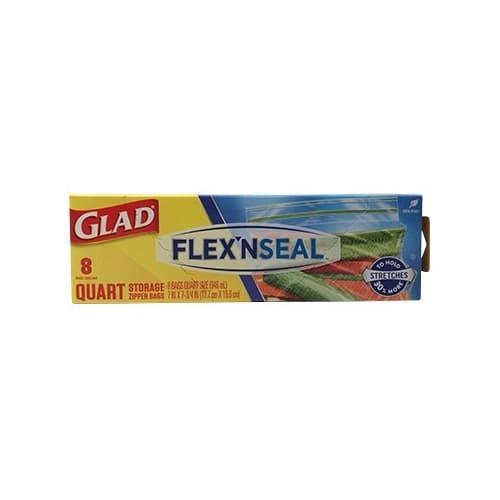 Glad Quart Flex'n Seal Storage Zipper Bags (8 bags)