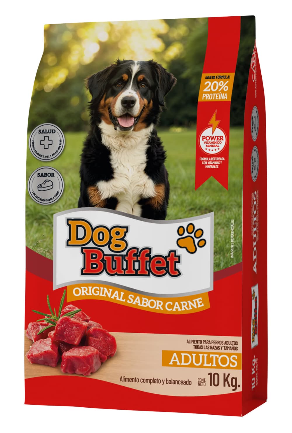 Alimento seco adulto sabor carne 10 kg