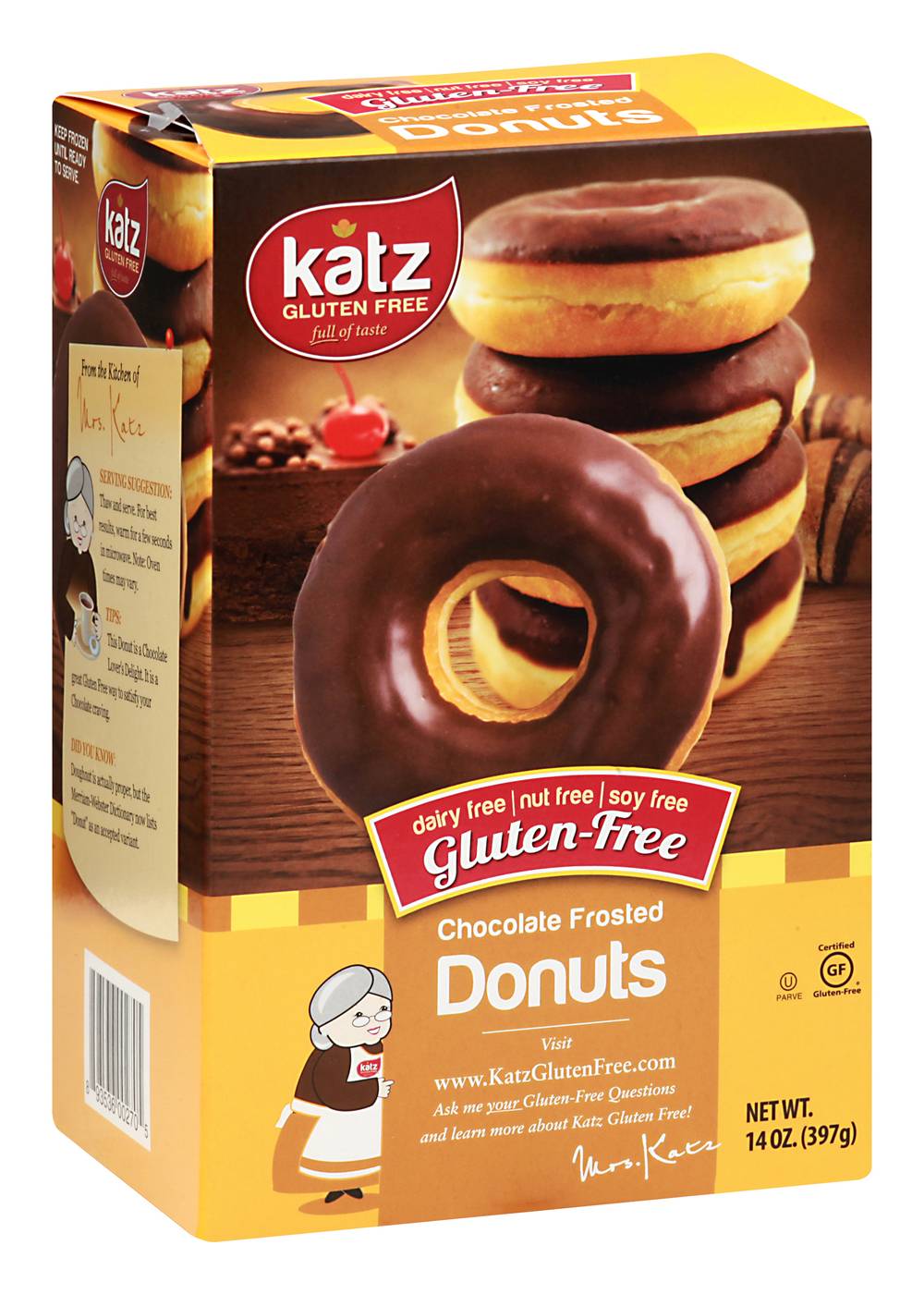 Katz Gluten Free Chocolate Frosted Donuts (14 oz)