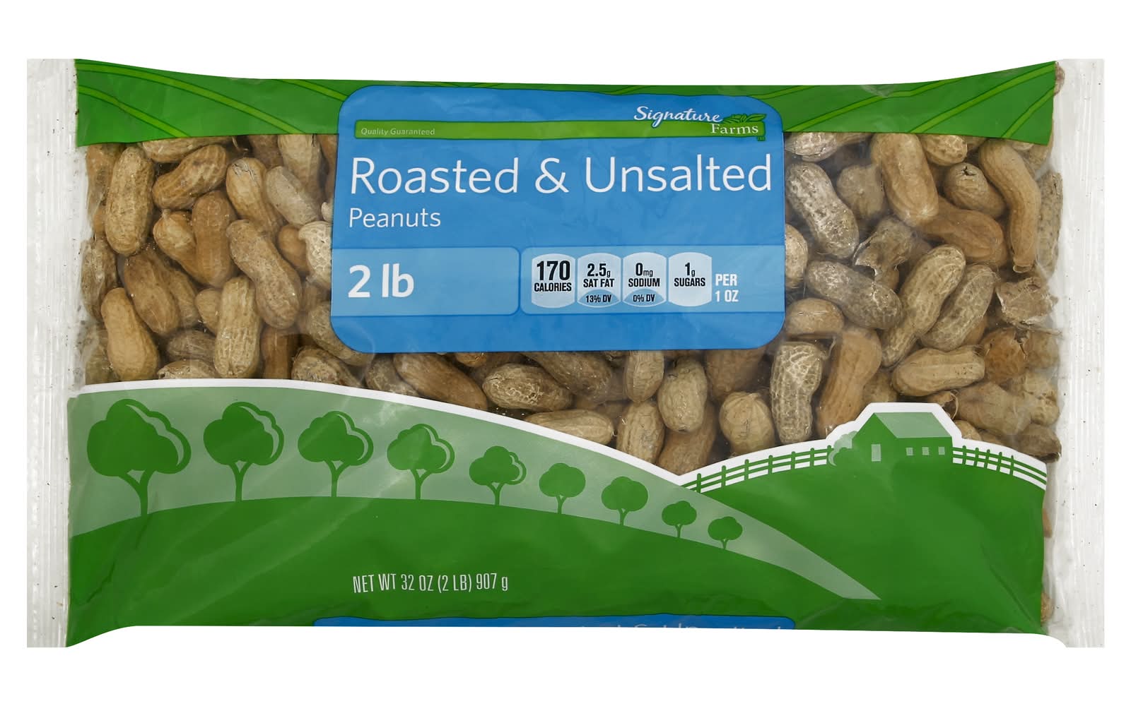 Signature Farms Roasted & Unsalted Peanuts (32 oz)