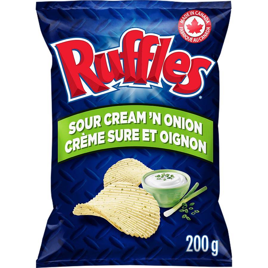 Ruffles Potato Chips, Onion-Sour Cream (200 g)