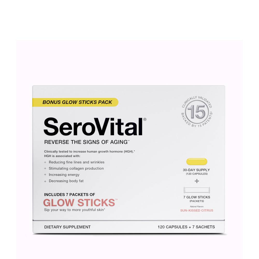 Reverse The Signs of Aging** - 120 Capsules + 7 Glow Sticks (30 Servings)