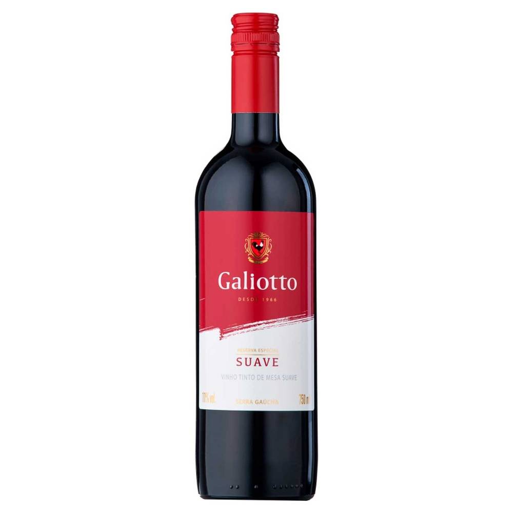 Vinícola galiotto vinho nacional tinto suave (750 ml)