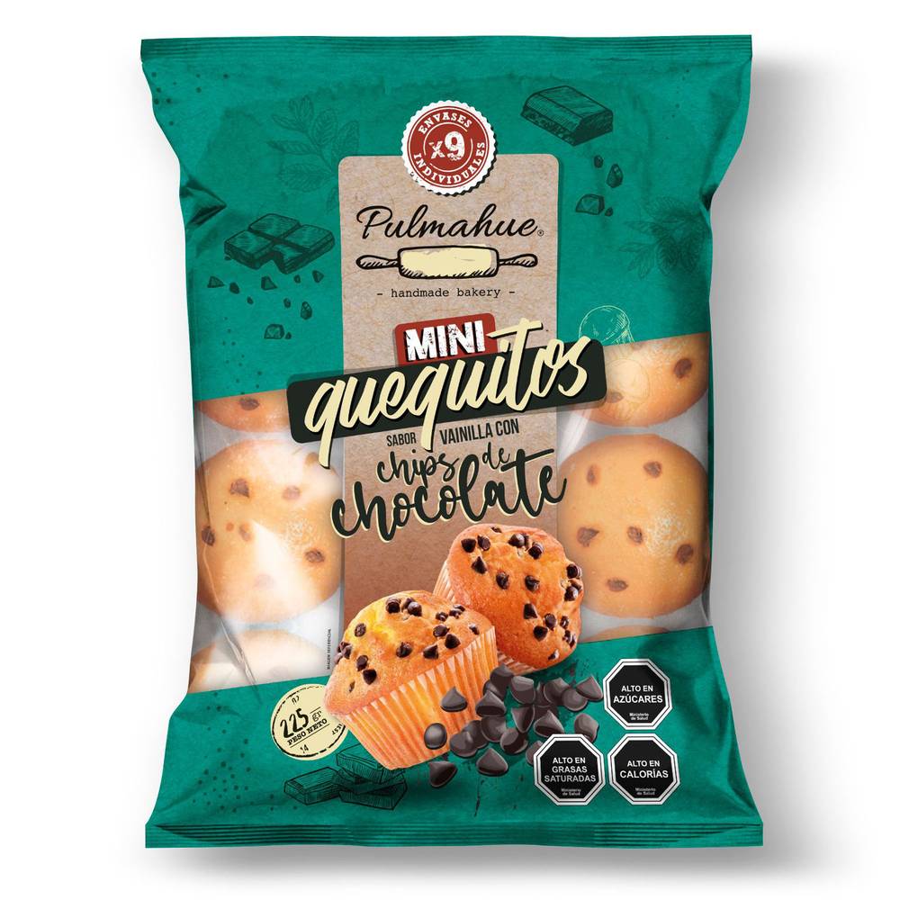 Pulmahue mini quequitos chips de chocolate (bolsa 225 g)