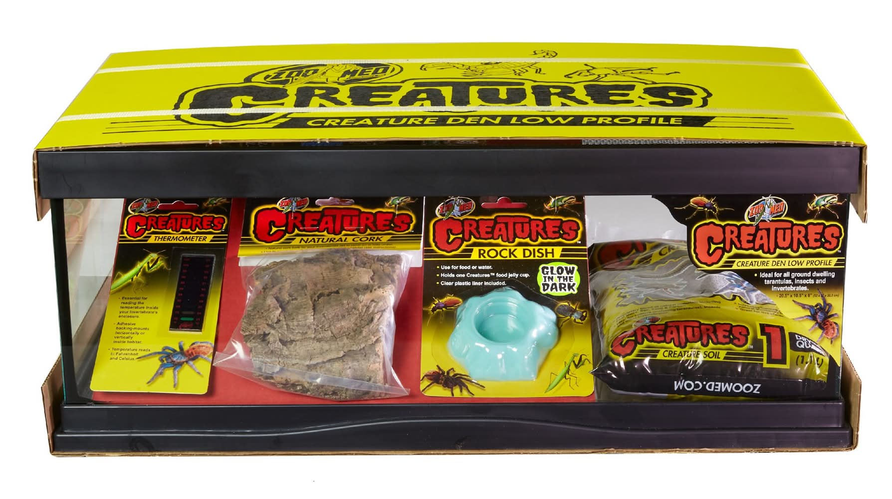 Zoo Med Creatures® Creature Den Low Profile Reptile Terrarium - Reptile Habitat - 20.5x10.5x8 - 6G (Size: 20.5\"L X 10.5\"W X 8\"H)