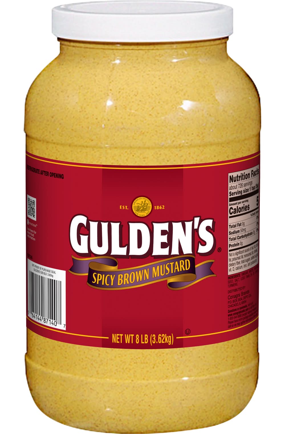 Gulden's Spicy Brown Mustard (8 lbs)