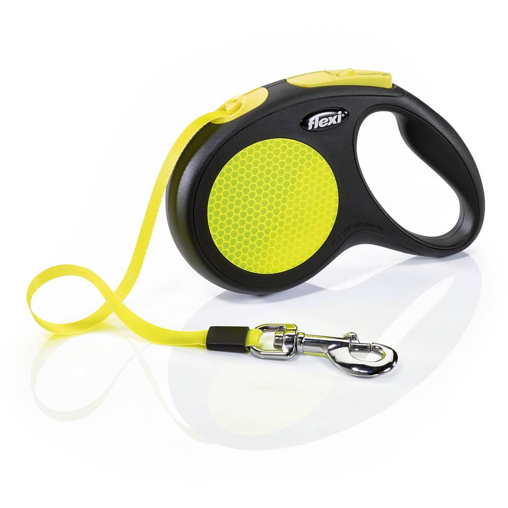 flexi New Classic Retractable Neon Tape Dog Leash, Large, Yellow