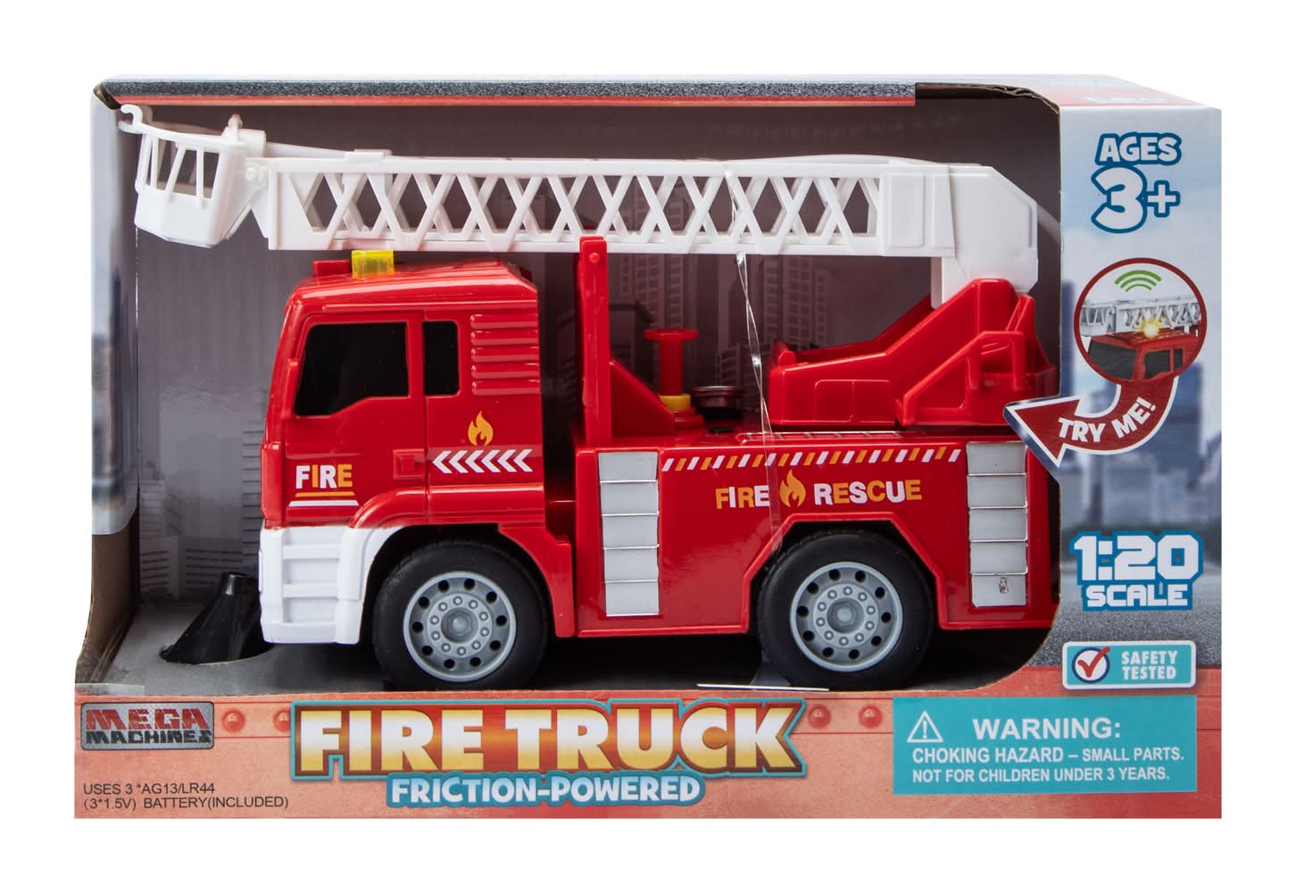 Mega Machines Friction-Powered Vehicle Toy Fire Truck