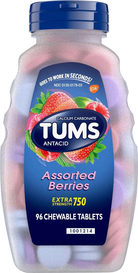 Tums Antacid Assorted Berries Chewable Tablets (96 ct)