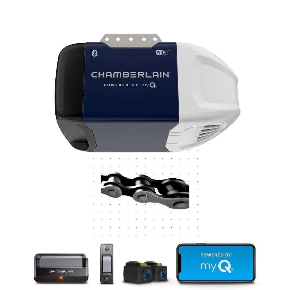 Chamberlain 1/2-HP myQ Smart Chain Drive Garage Door Opener Wi-fi Compatibility | C2202