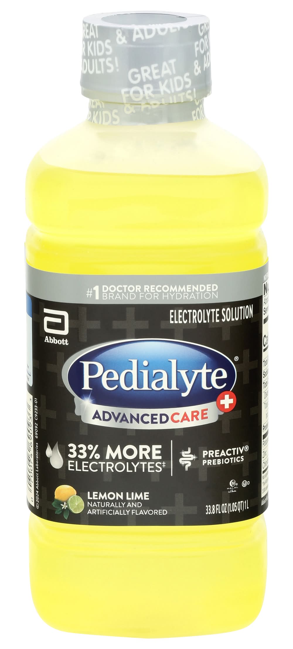 Pedialyte Advancedcare Plus Electrolyte Drink, Lemon Lime (1 L)