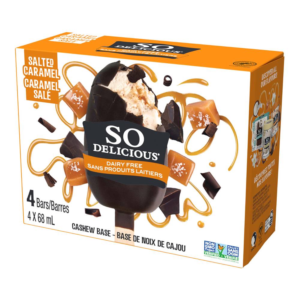 So Delicious Dipped Salted Caramel Cashew Ice Cream Bars (272 g, 4 ct)