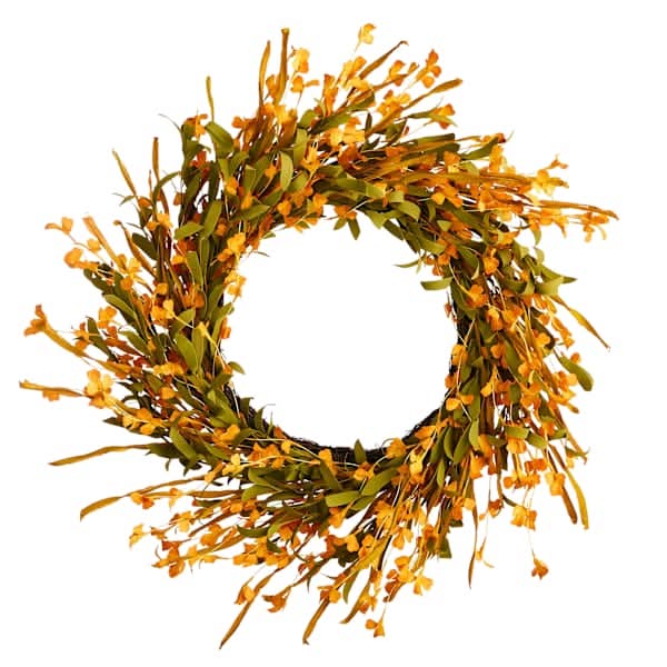 Yellow Flower Cluster Wreath, 24"