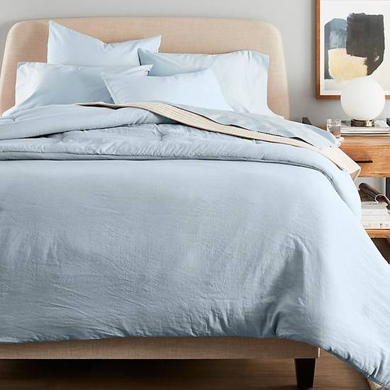 Nestwell™ Washed Linen Cotton 3-Piece Full/Queen Duvet Cover Set in Light Blue
