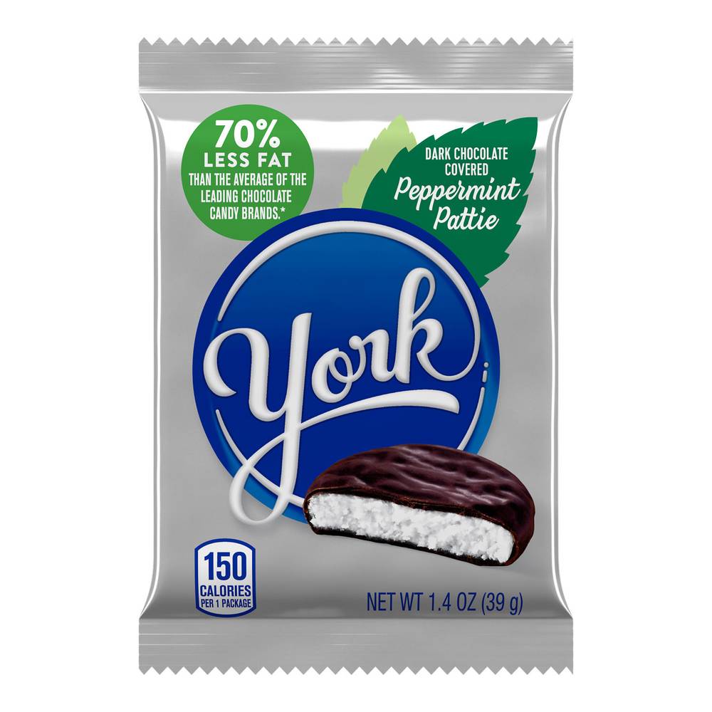 York Candy Pattie, Peppermint-Dark Chocolate (1.4 oz)