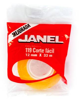 JANEL · Cinta adhesiva transparente janel 119 12mm x 33m (211,84 g)
