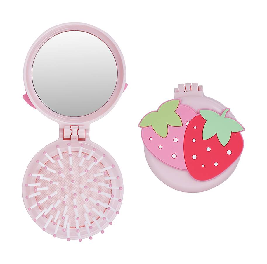 Miniso · Cepillo para pelo con espejo fresa rosa (200 g)