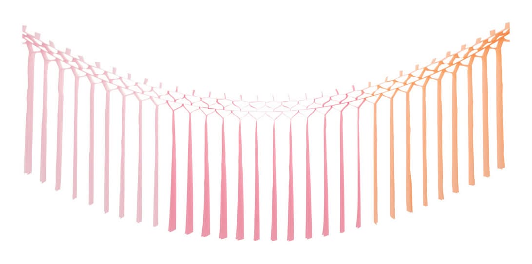 Peach Pink & Light Pink Macrame Garland 6 Ft