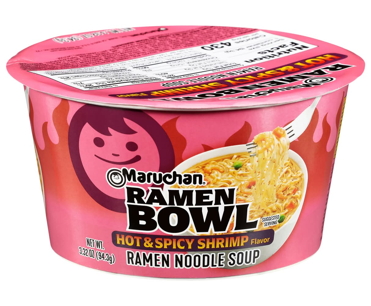 Maruchan Hot & Spicy Shrimp Ramen Bowl Noodle Soup (3.32 oz)