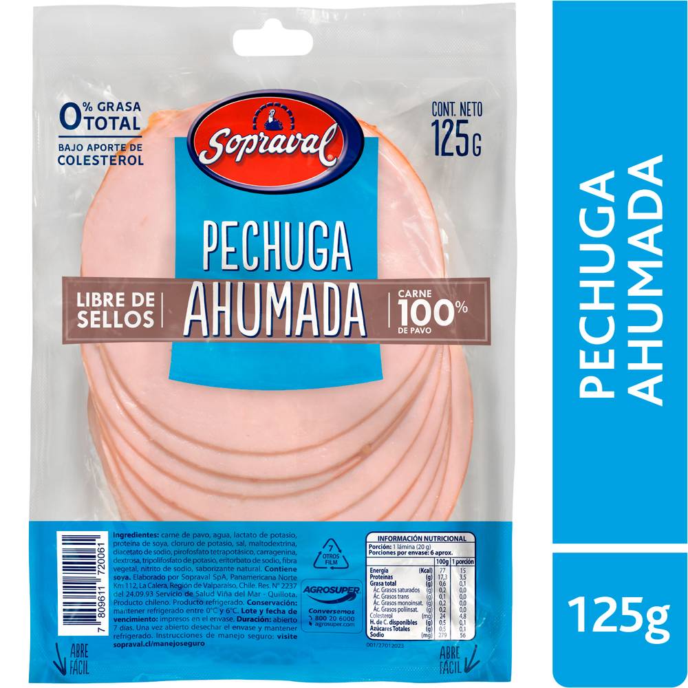 Sopraval · Pechuga pavo ahumada (125 g)