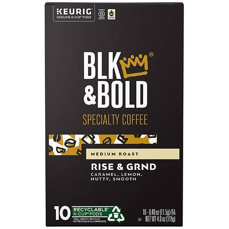 Blk & Bold Coffee, Single Serve, Medium Roast, Rise and Grind