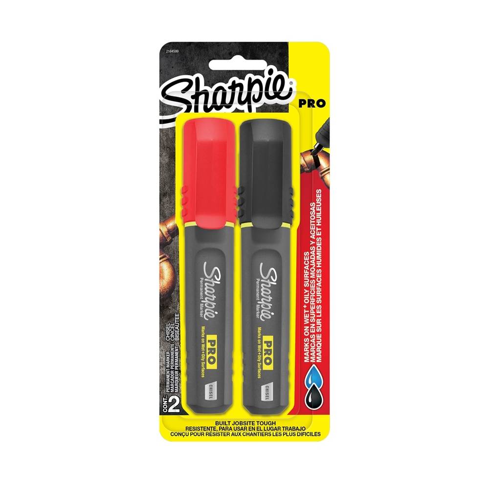 Sharpie PRO 2-Pack Chisel Tip Red and Black Permanent Marker | 2164599