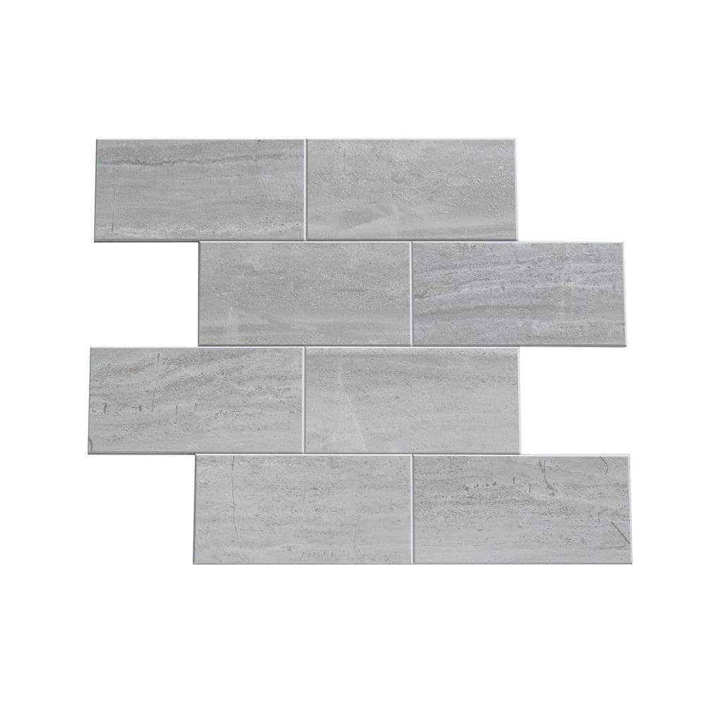 Aspect Collage Gray Subway 12.13 In. X 15 In. Pvc Peel And Stick Tile (1.26 Sq. Ft./Pack)