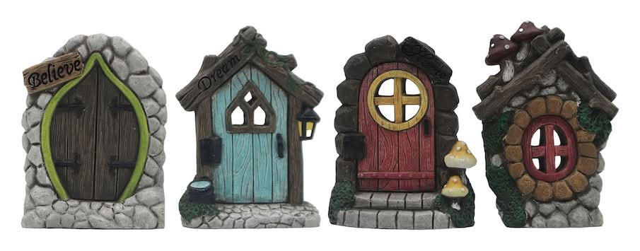 Detail Carved Fairy Door Garden Decorations, 1 ct.