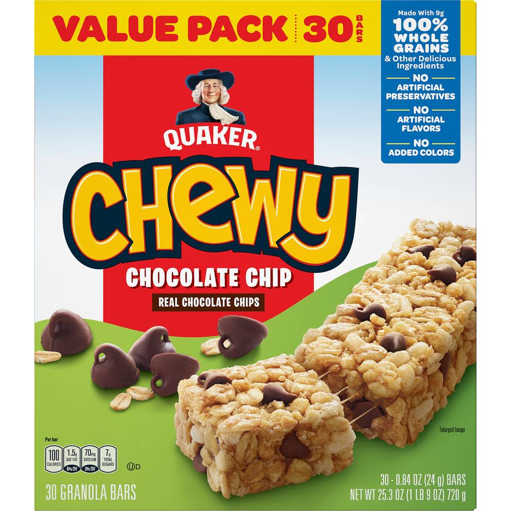 Quaker Value pack Chewy Chocolate Chip Granola Bars (25.3 oz, 30 ct)