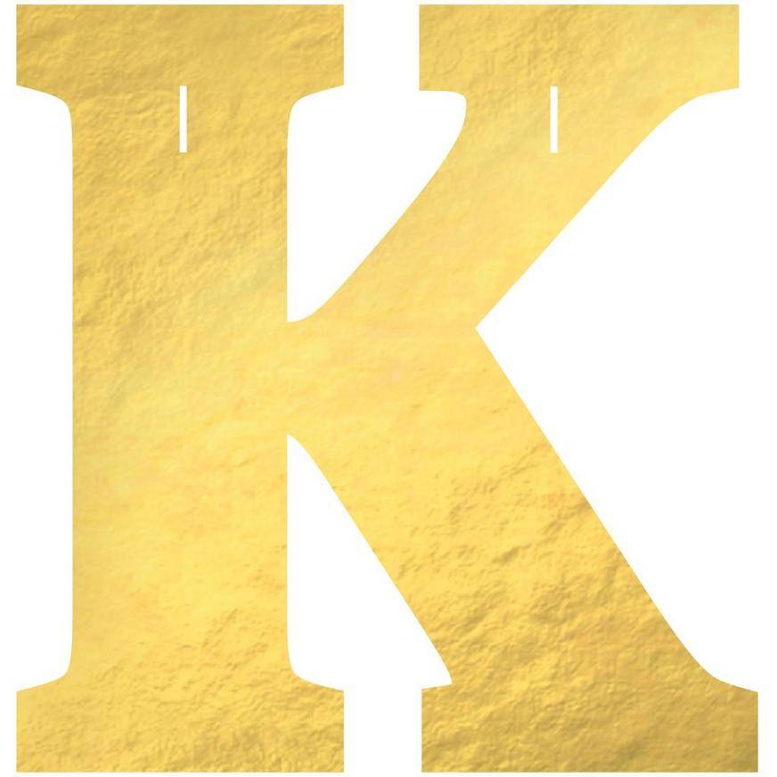 Metallic Gold Letter (K) Cardstock Cutout, 6.25in x 4.5in - Create Your Own Banner