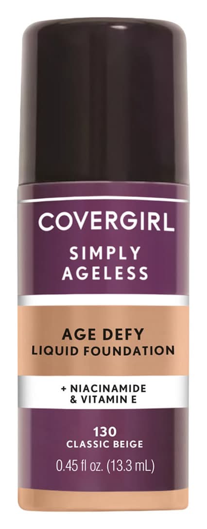 CoverGirl Simply Ageless Defy Liquid Foundation, Classic Beige 130 (0.45 fl oz)