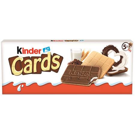 Biscuits cards chocolat KINDER - le sachet de 128g
