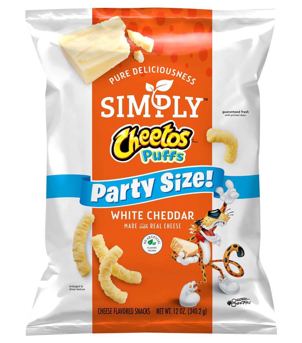 Cheetos Simply Puffs Snacks Party Size, White Cheddar (12 oz)