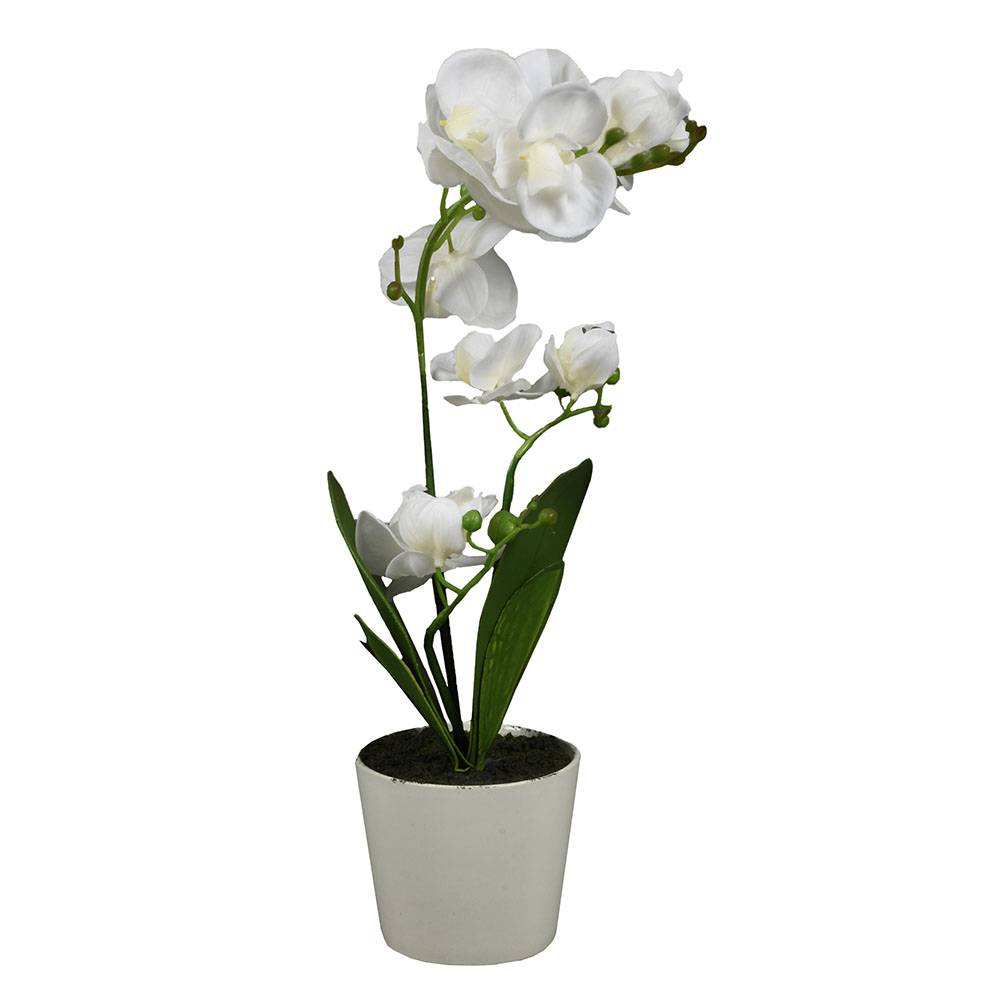 Orquídea artificial maceta cerámica (1 pieza)