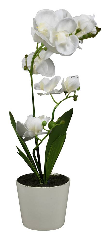 Orquídea artificial maceta cerámica (1,3 kg)
