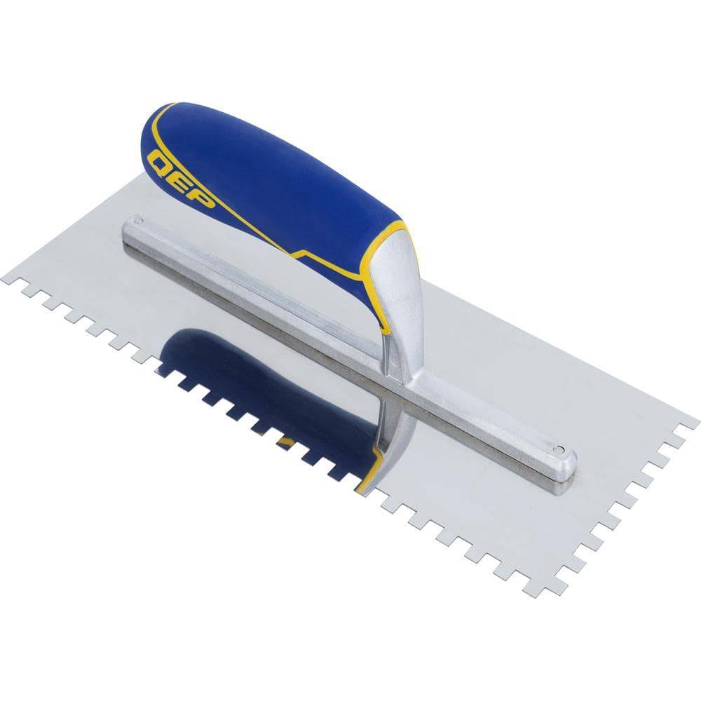 Qep 1/4 In. X 1/4 In. X 1/4 In. Comfort Grip Stainless Steel Square-Notch Flooring Trowel