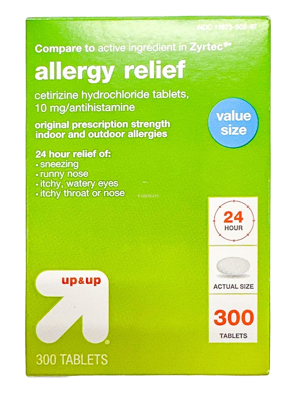 up&up Cetirizine Hydrochloride Allergy Relief 10 mg Tablets (300 ct)