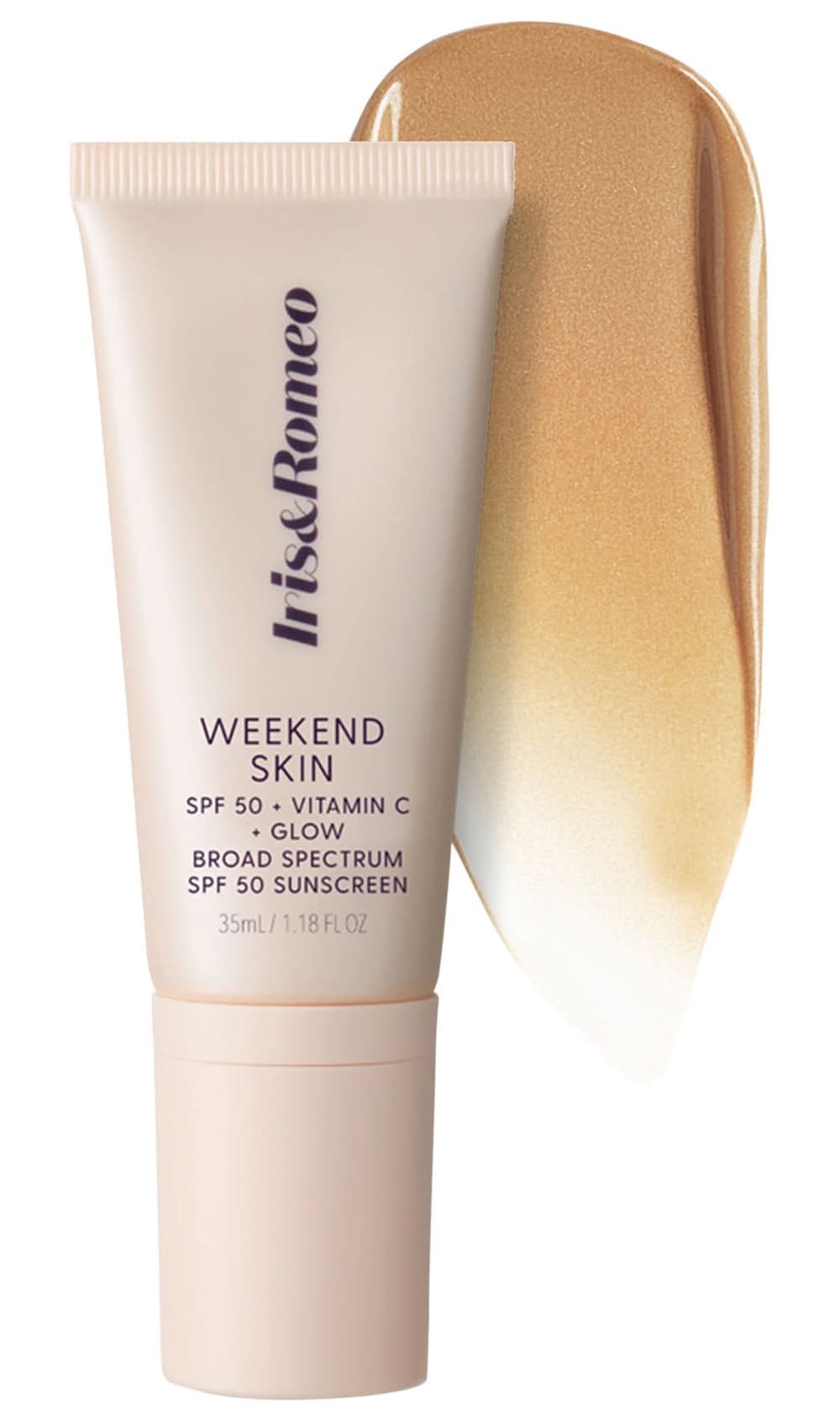 Iris&Romeo Weekend Skin SPF 50 Natural Glow Tinted Sunscreen with Vitamin C + Niacinamide Universal Warm Glow